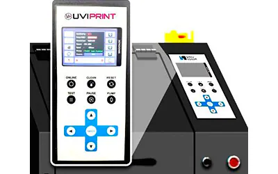 Panel funcional desde el que podemos realizar las funciones de la máquina, limpiezas,… · Uviprint 3.2 ECO